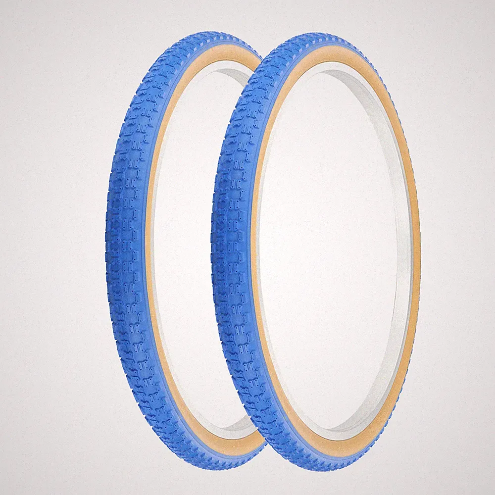 PRO+ Bicycle Tire 26" x 1.75" Comp III Blue/Gum P-104A (2) Bicycle BMX Tires